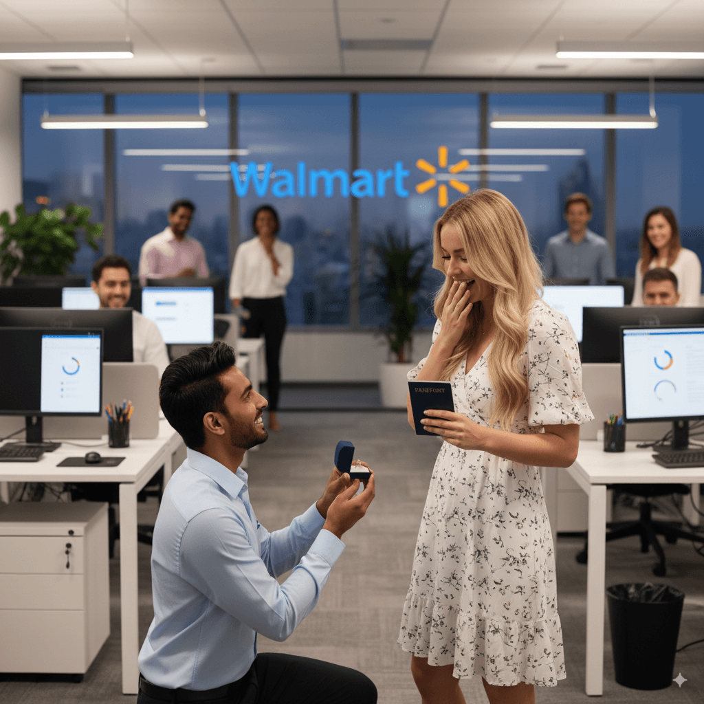 Happy couple traveling together